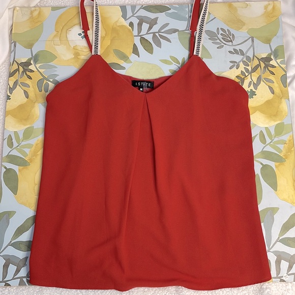 1. State Rust Orange Flowy Tank Top | Size Medium - Picture 3 of 9
